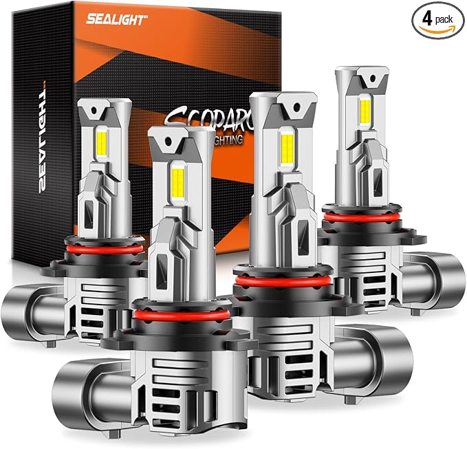 SEALIGHT 9005 9006 Bulbs with 80000LM Super Bright,6500K White Light, 1:1Mini Design Fog Light Bulbs,3 Mins Plug-N-Play, Pack of 4 9005 9006 Bulbs