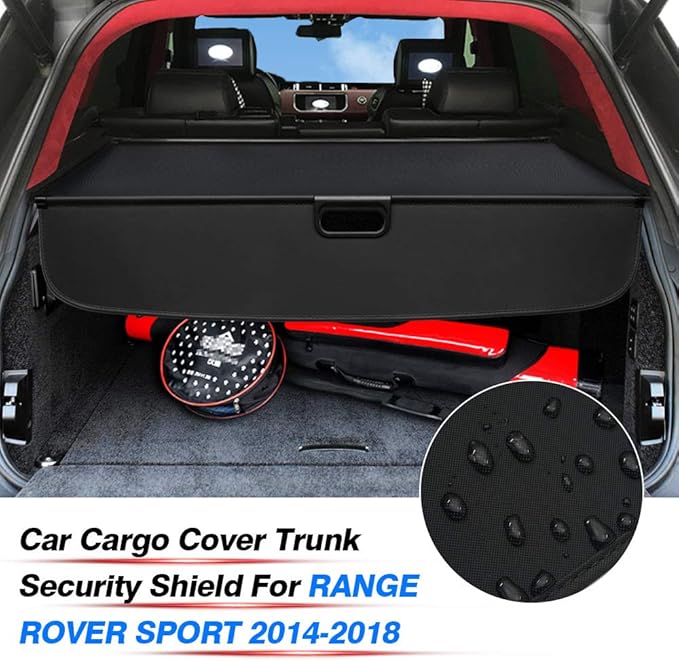 Powerty Retractable Cargo Cover for 2014-2019 Land Rover Range Rover Sport, Canvas Texture Trunk Cover Privacy Screen Rear Security Shade for Range Rover Sport Accessories