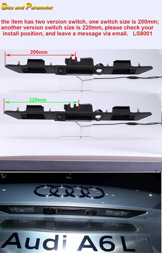 Trunk Handle Vehicle Camera Rear View Camera Parking Reverse for A3 A4 A6L A8L A8 Q7 A4 B6 C6 B7 8P 8E 8H Q5 Q7 Waterproof Night Vision Back up Reverse