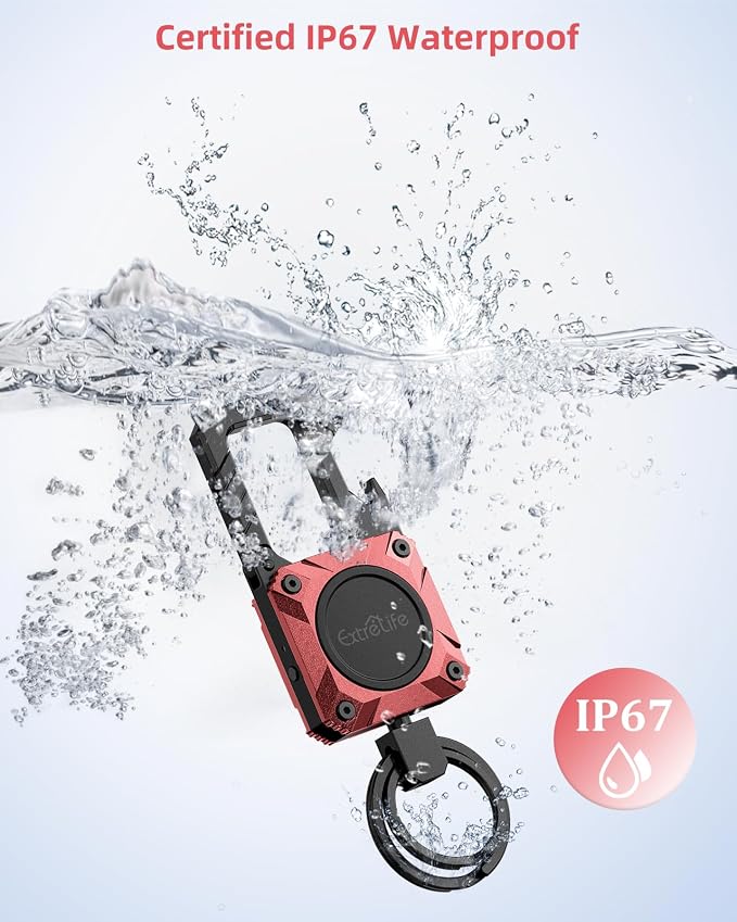 ExtreLife Keychain, Works with Apple Find My, Bottle Opener, Carabiner Car Key Chains with Gps Tracker
