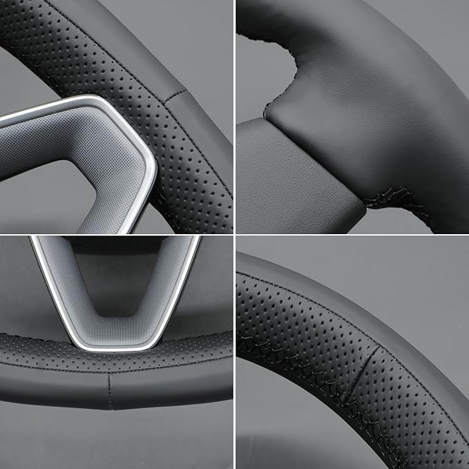 MEWANT DIY Stitching 3D Style Steering Wheel Cover Wrap for Tesla Model 3 Highland 2023-2025/Model Y 2025 Highland for Tesla Model 3/Model Y Accessories(3D Style)