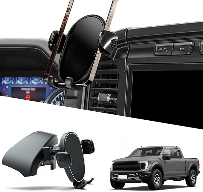 Phone Holder for F150 (2021-2024 2025, 14th Gen), Dash Phone Mount for Truck, 360° Mobile Holder, Hands Free Automobile Cradlest for iPhone, Samsung & Android, Car Gadgets & Accessories for Ford F-150