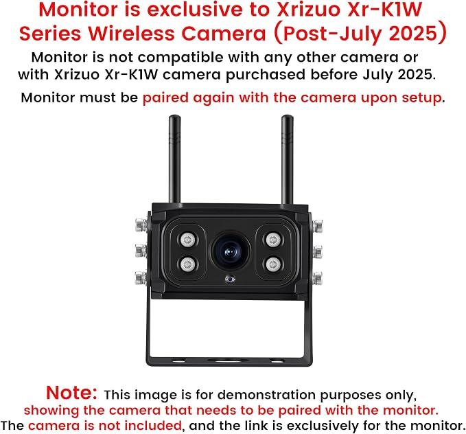 Xr-K1W Series New Upgrades(July 2025) 10 Inch Monitor for RV Wireless Backup Camera, Applicable for New Upgrades Xr-K1W
