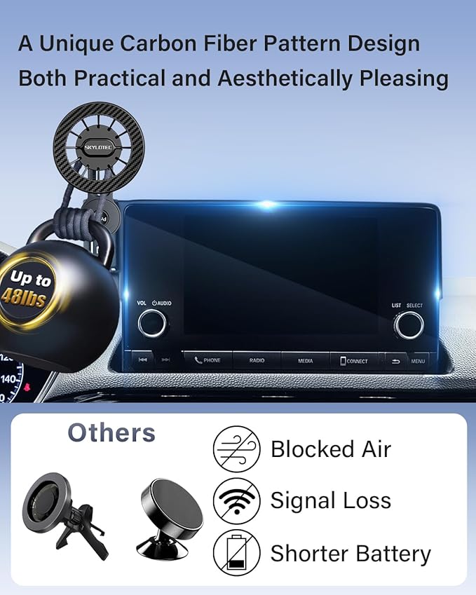 Car Phone Holder for VW/Volkswagen Atlas/Altas Cross Sport 2024 2025 Accessories 12-Inch Screen Fixed Clip, Automobile Cradles Magnetic Phone Mount Compatible with MagSafe, Magnets Cell Phone Base
