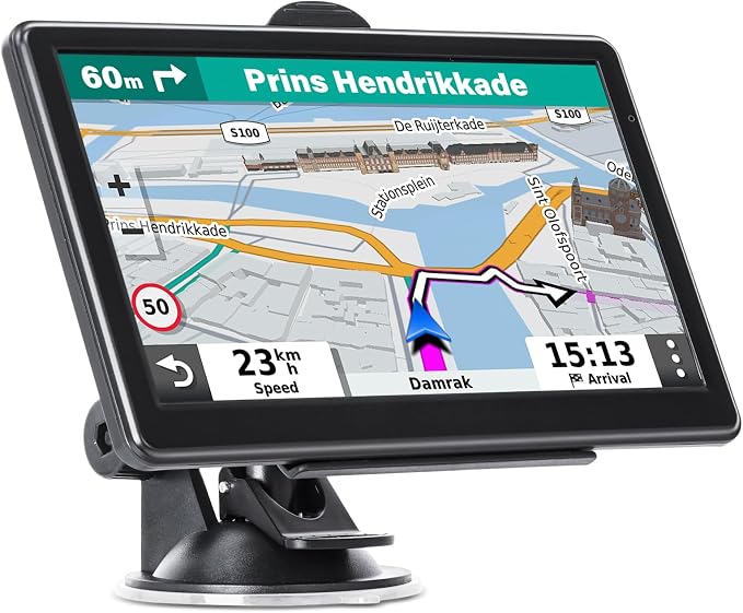 GPS Navigator for Car Truck RV, 7 Inch Touch Screen GPS for Car with 2026 Maps Free Lifetime Updates, Voice Turn-by-Turn Guidance, Speed Limit & Red Light Camera Alerts, Custom Truck Routing