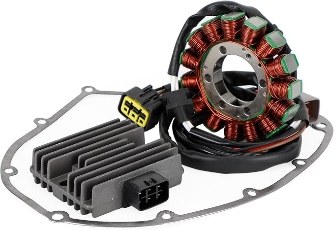 Magneto Coil Stator + Voltage Regulator + Gasket Assy Fit for Kawasaki VN900 Classic 2006-2013,Vulcan 900 Classic/Classic LT 2006-2023,Custom 2007-2008,Vulcan 900 Custom 2007-2023
