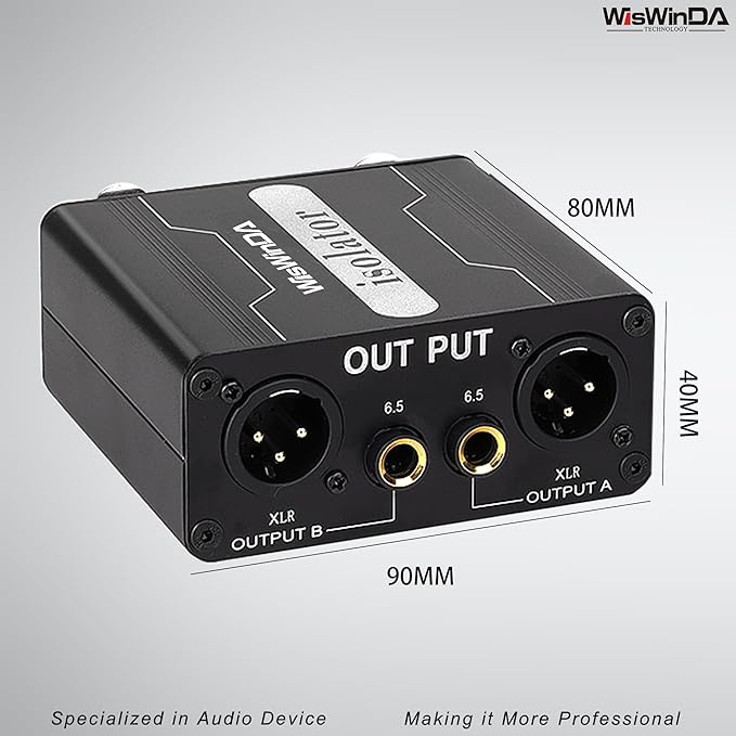 XLR Ground Loop Isolator Hum Eliminator for Home Stereo System/Speaker/Car Audio/Car Kit/Audio Player (Eliminate The Buzzing Noise) (XLR-Dual Channel Stereo)