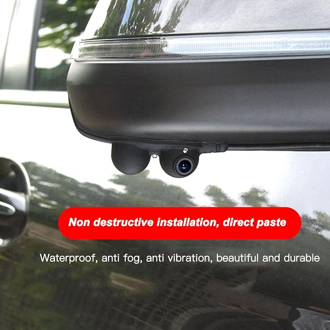 Blind Spot Mirrors Car Door Side View Blind Spot Camera Night Vision IP68 for Truck RV Van Trailer Emergency Vehicle(Right)