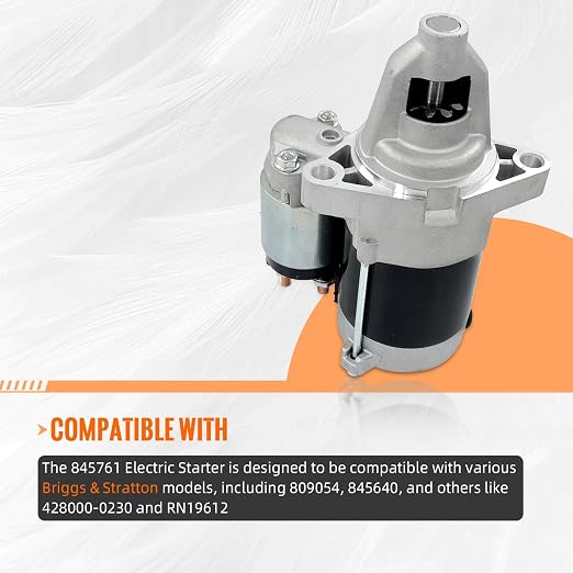 12V 9T Starter Motor 845761 Compatible with 35HP Briggs & Stratton V Twin Vanguard, 32HP V-Twin Air Cooled Engine 2007 2008 2009 Replace# 84006533, 843933, 410-52156