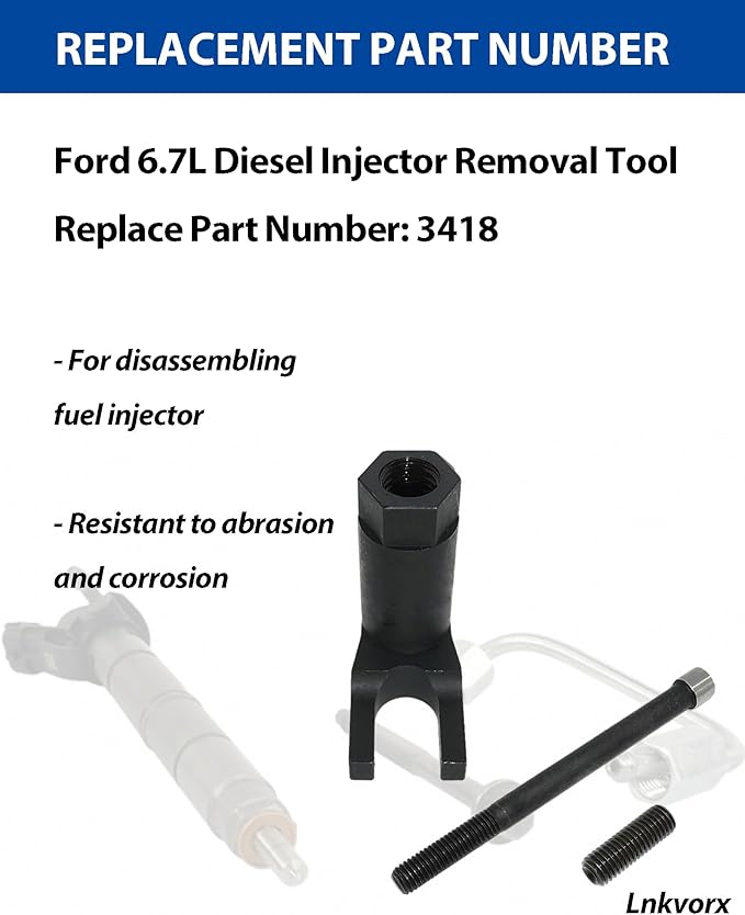 3418 Fuel Injector Removal Tool Set - Compatible with Ford 6.7L F250 F350 F450 F550 Powerstroke Diesel 2011-2018 - Diesel Injector Socket and Removal Tool Set