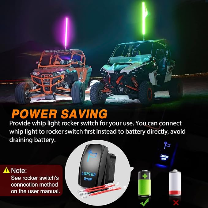 Nilight 1PC 4FT Spiral RGB LED Whip Light w/RGB Chasing/Dancing Lights RF Remote Control Lighted Antenna Whips for Can-am ATV UTV RZR Polaris Dune Buggy 4 Wheeler Offroad Jeep Truck