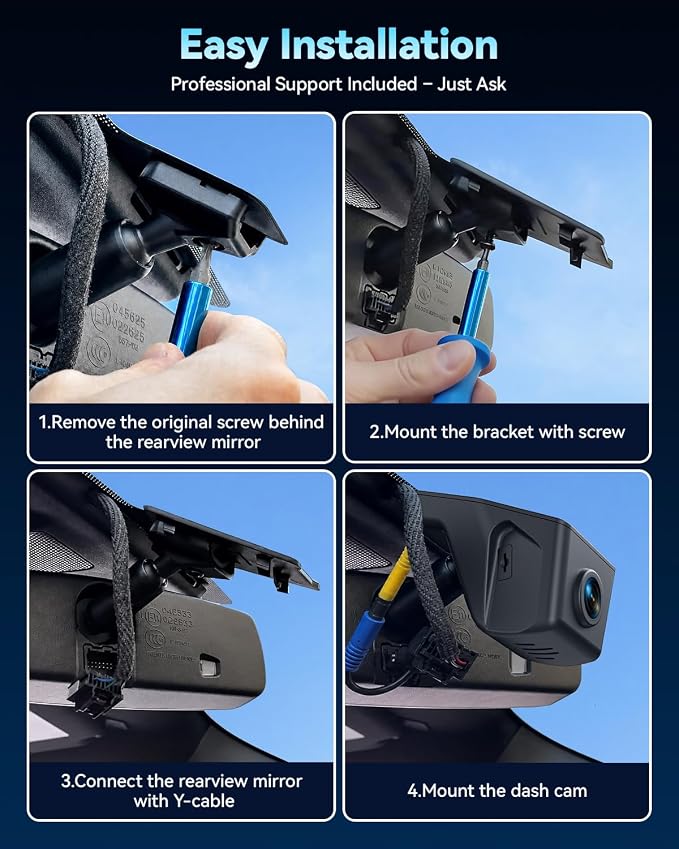 Ovaman 4K STARVIS 2 Dash Cam Custom Fit for Ford F150 F-150 F250 F-250 2013-2025,OEM Hidden Dash Camera,WiFi App, Loop Recording, G-Sensor, Parking Hardwire Kit Included,64GB Card
