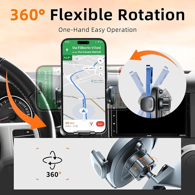 Car Phone Holder for Jeep Wrangler (2011-2016 2017),Dashboard Phone Mount,360 Phone Holder Rotating,Hands Free Mobile Holder,Car Mount for iPhone,Samsung & Android,2015 Wrangler Interior Accessories
