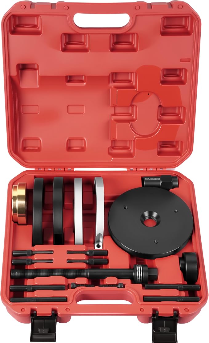 DAYUAN Front Wheel Bearing Removal & Installer Tool Kit | 82mm Wheel Bearings，Carbon Steel，Even Press Force，Fits Most FWD Cars & Light Trucks，Storage Case
