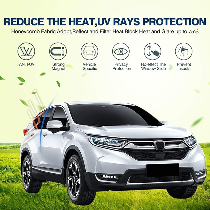 Cartist Car Side Window Shades for Honda CR-V CRV 2017-2022 Accessories Sunshades Window Sun Shade Covers Magnet Mesh Shades Protector Sun Shield and UV Rays Privacy Protection 4PCS