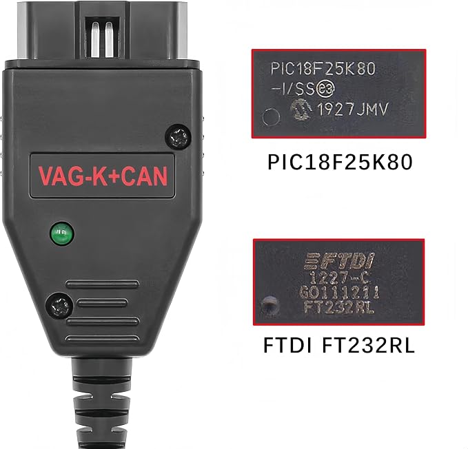 V14 Diagnostic Cable for VW Audi Skoda SEAT and Nissan, K+CAN OBD2 Code Reader Cable Compatible for VAG K+CAN Commander 1.4, Driver/APP Must Be Installed