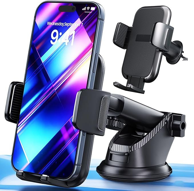 RayLink Phone Holders for Your Car 2026 Ultimate Phone Mount Military-Grade Windshield Dashboard Vent【Newest Best Strongest】 Cell Phone Car Mount for iPhone 17 Pro Max 16 Samsung Android