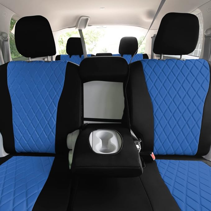 FH Group Custom Fit Car Seat Covers Specifically Made for 2016–2022 Honda Pilot, 2nd Row Set Blue Ultraflex Neoprene, Waterproof Car Seat Cover, Honda Accessories
