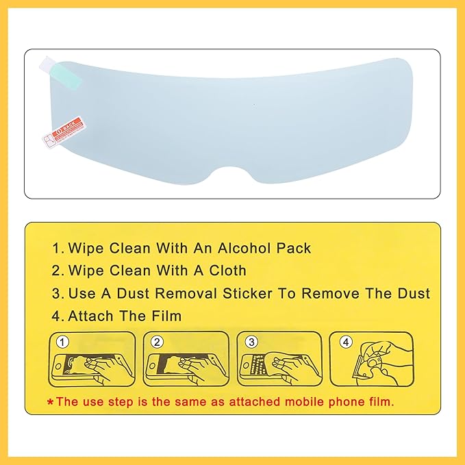 3pcs 9.65"x2.87" Anti Fog Film for Motorcycle Helmet Universal Anti Fog Shield Film Lens Sticker Durable Nano Coating Sticker Film Helmet Accessory Auto Replacement Parts