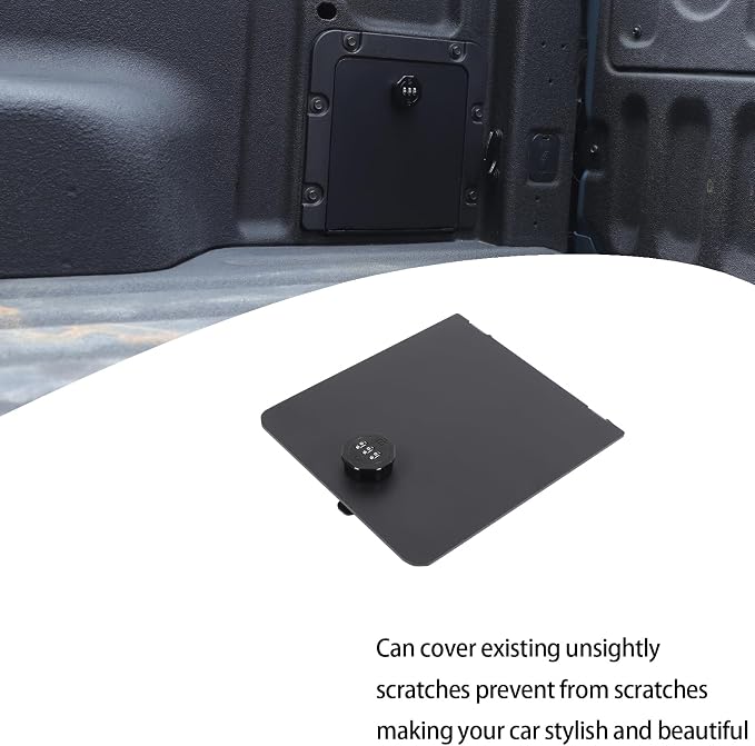 Lcojicep Trunk Bed Security Lockbox Cover Compatible with Ford Maverick 2022-2025，Truck Bed Side Storage Box Lockbox Cover Replacement ， with lock Storage box panel Cover Accessories (Black B)
