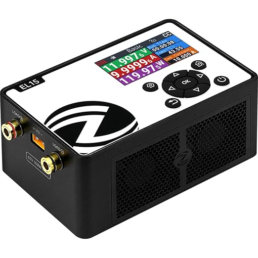 EL15 DC Electronic Load, 150W 60V 12A Programmable Constant Current Load Tester Compatible with Battery Capacity Testing & Power Supply R&D