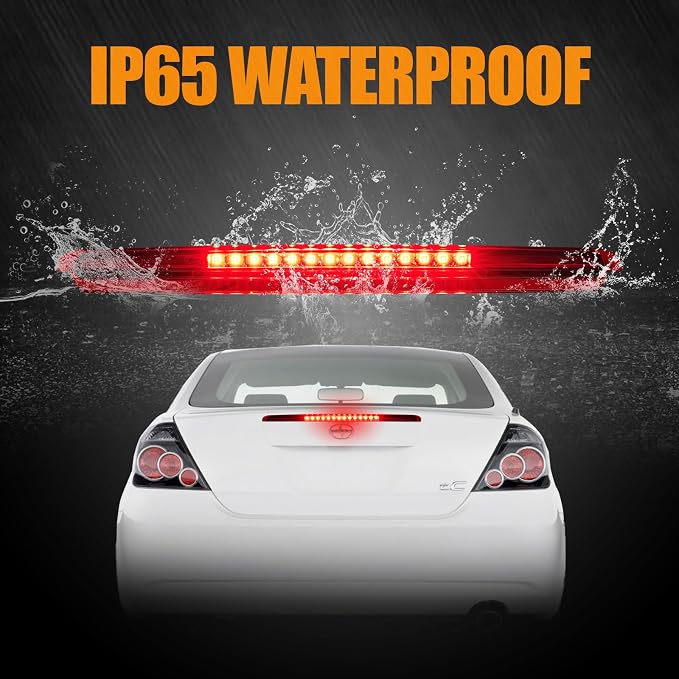 Third 3rd Brake Light LED for 2005-2010 Scion tC, High Mount Rear Brake Lights Assembly for 05-10 Scion tC, Waterproof Center Cab Lamp Stop Light (Red)
