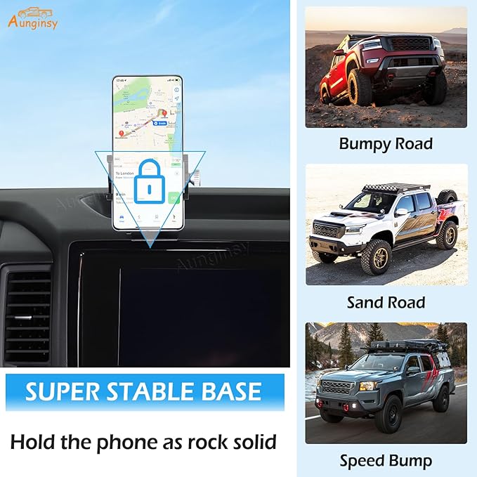 Aunginsy Car Phone Mount Compatible with Nissan Frontier 2022-2024 Center Console Phone Holder Dash Panel Mobile Phone Bracket Universal Cell Phone Navigation Stand Fit All Smart Phones Accessories