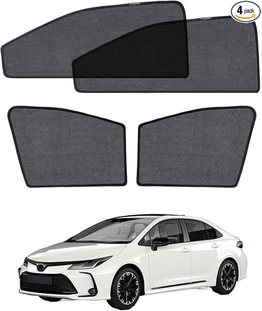 Car Window Shade for Toyota Corolla 2019-2024, 4 Pack Magnetic Mesh Sun Shades for Front & Rear Windows, UV Glare Protection & Baby Car Shade for Napping Camping Breastfeeding