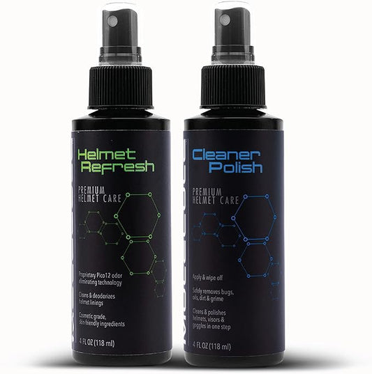 Molecule Helmet Polish Kit | Premium Helmet Care | 4 Ounce Cleaner Polish & Refresh | Cleans and Details Gloss Finish Helmets, Visors, and Goggles | 4 Ounce (1 Kit)