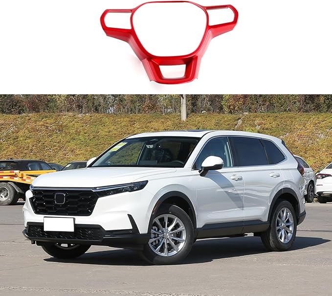 Car Accessories Fit for Honda CR-V CRV 2023 2024 Interior Button Cover Trim Strips (Red) ABS 1 PC