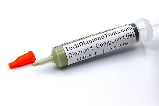 TechDiamondTools Kit of 3 Diamond Lapping Paste Polishing Compound USA Made 600 1050 1500 Grit Lapping Compound for Rock Glass Metal Jewelry Resin Marble with 25% of Diamond Powder
