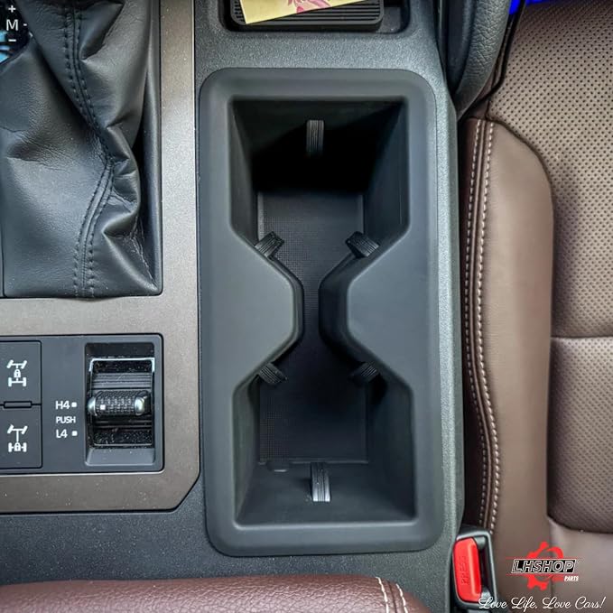 Center Console Cupholder Insert for 2026 2025 2024 Toyota Land Cruiser 1958 LC250 Prado Cup Holder Liners - Protector Cup Drink Coaster Black Car Interior Accessories - TPE