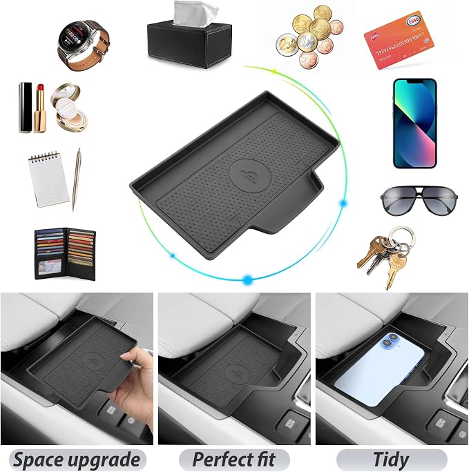 SKTU for 2026 Mazda CX-5 Wireless Charging Mat for 2026+ Mazda CX-5 Wireless Charging Pad Mazda CX5 2026 Accessories Non-Slip Console Pad 2026 CX5 Rubber Console Mat-Durable