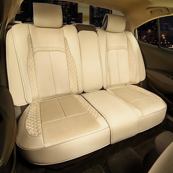Voris Series Full Set Seat Covers Universal for Cars Trucks SUV, Beige, CA-SC-VORIS-Full-BE