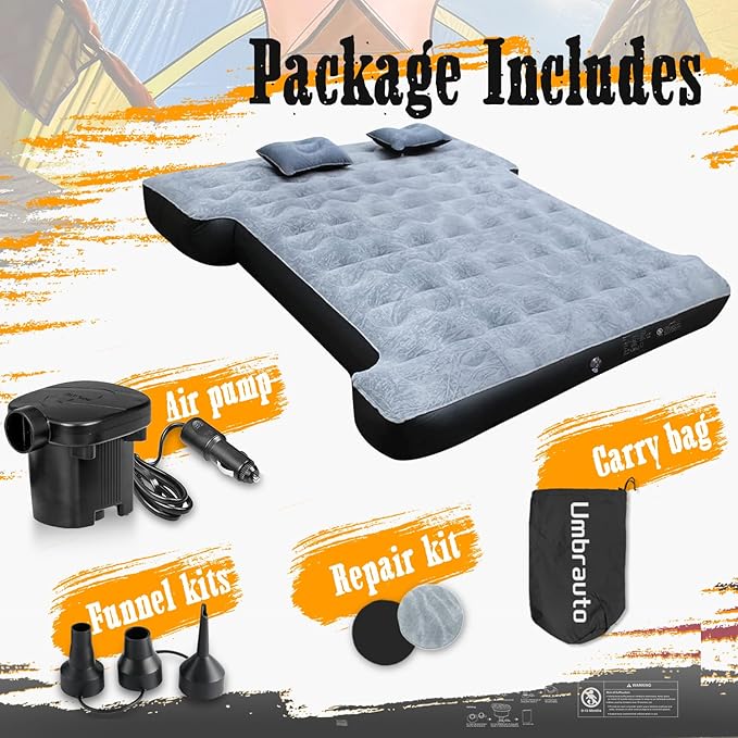 Umbrauto Truck Bed Air Mattress for 6-6.5ft Full Size Short Beds, Inflatable Mattress with Pump, Pick Up Bed Air Mattress for Truck Tent Camping