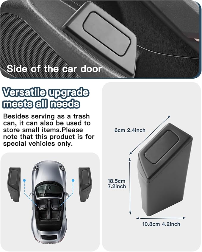 Ruiya Corolla Cross Door Trash Can for Toyota Corolla Cross Accessories Portable Mini with Lid Trash Garbage Bin Compatible with 2022 2023 2024 2025 2026 Toyota Corolla Cross