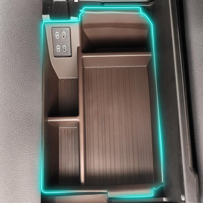 Compatible with 2026 Toyota Sienna accessories Center Console Organizer with Cup Holder, Lower Storage Box Accessory Lower Center Console Tray (Compatible with 2021-2026 Toyota Sienna, brown)
