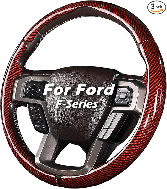 Steering Wheel Cover for Ford F150 2015-2020/F250 2017-2021/F350 2017-2021/F450 2017-2021/F550 2017-2021/Ford Expedition 2018-2021 Custom-fit Car Steering Wheel Cover for Ford Steering Wheel Protector