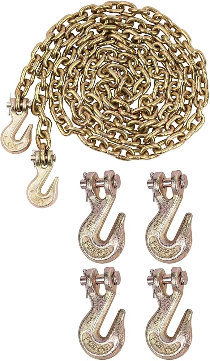 3/8" G80(4-Pack Chain Hooks+10 Ft Binder Chain)
