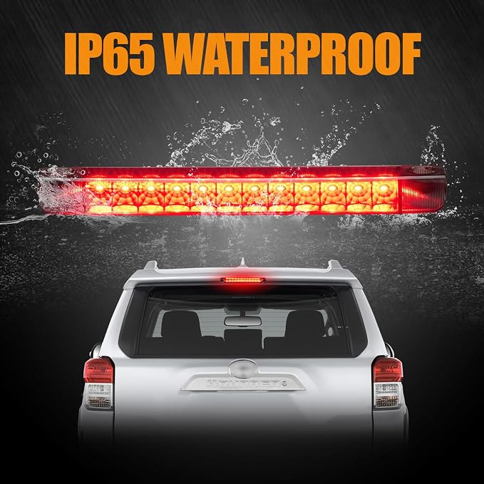 Third 3rd Brake Light LED for 2010-2024 Toyota 4Runner, High Mount Rear Brake Lights Assembly for 2014-2019 Toyota Highlander, Waterproof Center Cab Lamp Stop Light (Black)