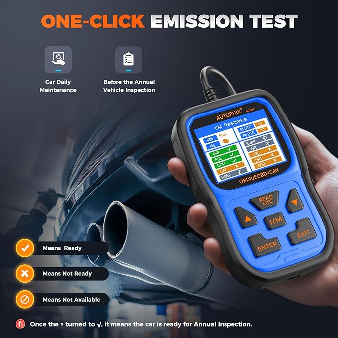 AUTOPHIX OM126P+ OBD2 Scanner, Check Engine Light Code Reader, Car Code Scanner for Automotive Diagnostic, Read & Clear Fault Code, Pass Smog Test, Live Data, for All US Cars After 1996
