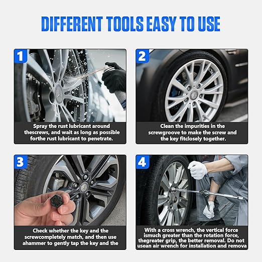 32 PCS Wheel Lock Removal Kit Compatible with Mercedes Benz, Wheel Lock Key Set for Removing & Locking