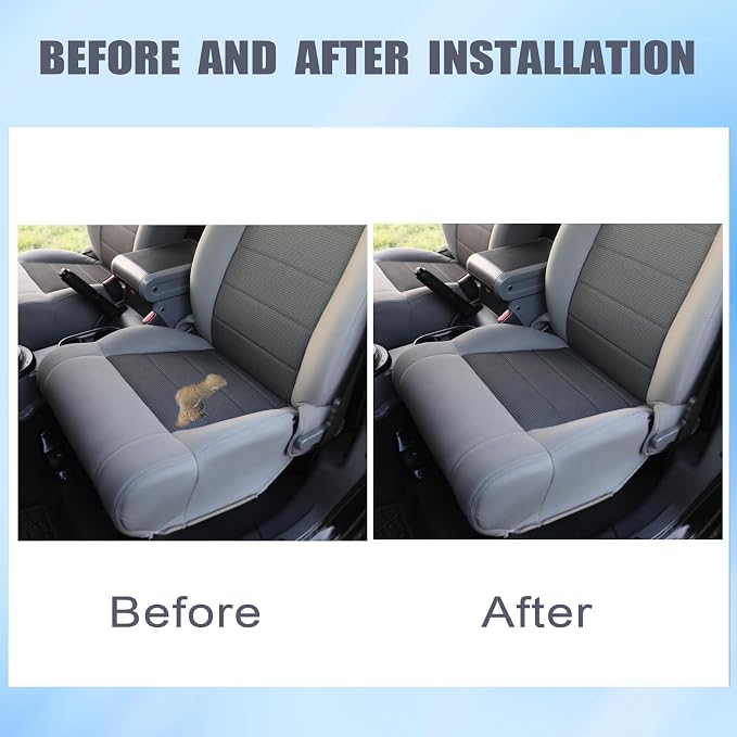 FZJDSD Gray Driver Side Bottom Cloth Replacement Seat Cover & Foam Cushion Compatible with Jeep Wrangler Sahara Rubicon 2008 2009 2010