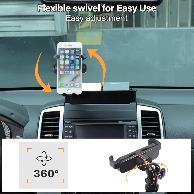 Car Dashboard Storage Tray Compatible with Nissan Frontier 2009-2017 ABS Dashboard Non-Slip Storage Organizer Tray with Phone Holder Mount Interior Accessories (Style C)