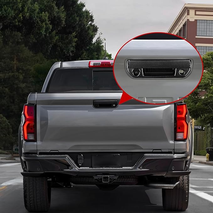 Car ABS Carbon Fiber Rear Trunk Door Handle Cover Interior Trim Decal for Chevy Colorado/GMC Canyon 2023 2024 2025 Accessories