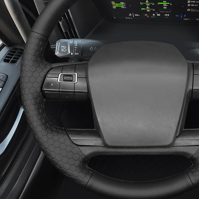 MEWANT Hand Sewn Steering Wheel Cover Wrap for Volvo VNL VNR FM FH 2017-2025 Steering Wheel Accessories for Volvo FM