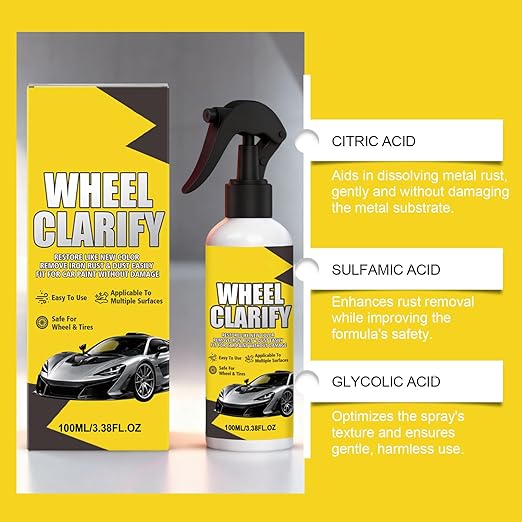Automotive Rust Remover Spray,Multi-Functional Quick-Acting Rust Removal Spray,Rust Remover for Metal,Heavy Duty Metal Cleaner for Vehicles,Tools,Chains,Iron (2pc)