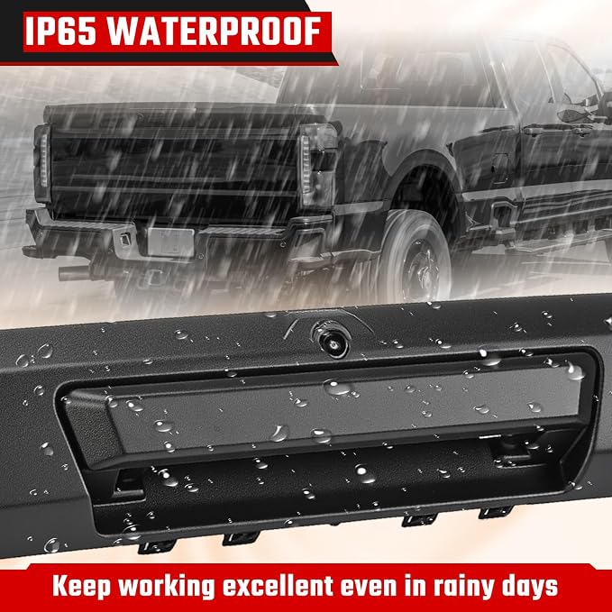 Tailgate Handle Backup Camera,Fit for F250 F350 F450 Super Duty 2017-2022 Trunk Hatch Handle Camera Without Release Button Reversing Replace# HC3Z-9943400-NA HC3Z-9943400-NB