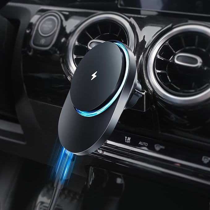 CLEC for Mercedes-Benz A-Class 2019-2022 CLA-Class 2020-2025 Magnetic Wireless Charger Car Phone Holder Mount Fit for Mercedes-Benz Car Accessories Phone Holder 15W Fast Charging Wireless Charger