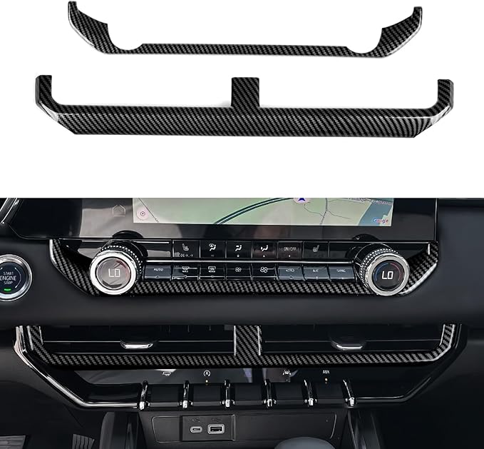 Youtaiche ABS Carbon Fiber Interior Center Console Dash Air Vent Cover Trim for Chevrolet Colorado/GMC Canyon 2023 2024 2025 Accessories
